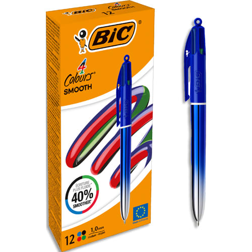 BIC BILLE 4C SMOOTH BLEU IRRISE 524091       273E