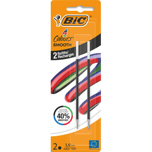 [480934] BIC BL/2 RECHARGES 4C SMOOTH NOIR 524102       273E
