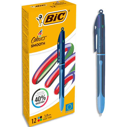 BIC BILLE 4C SMOOTH PRO BLEU 524095       273E